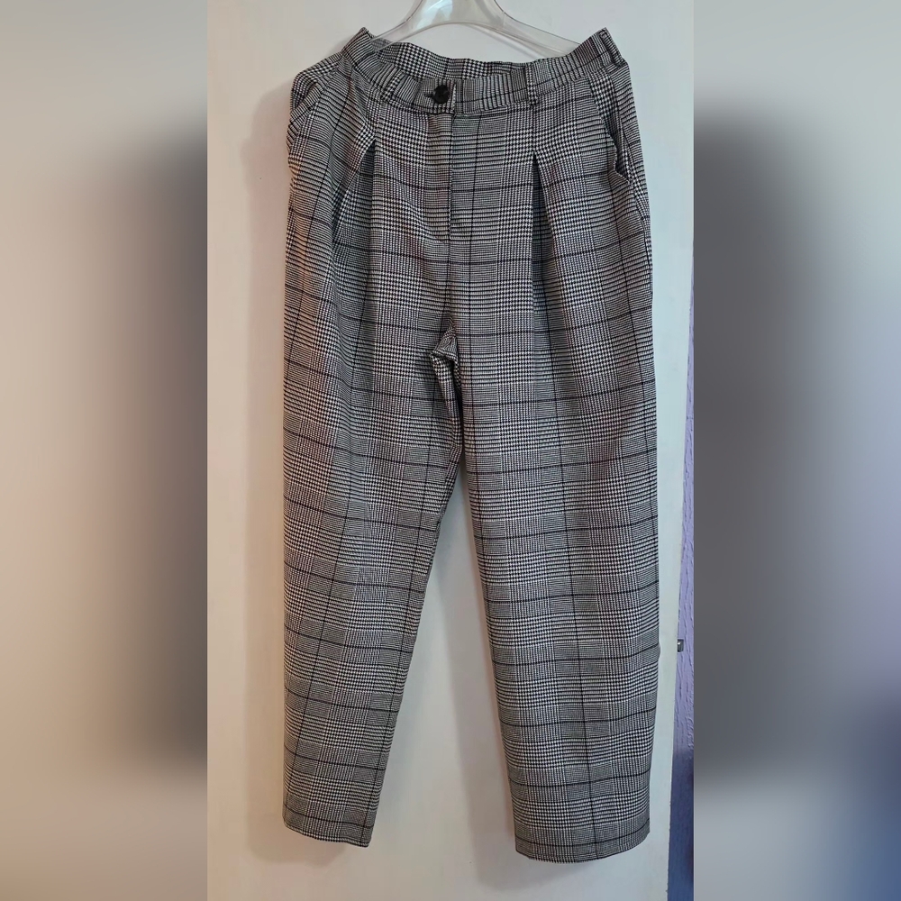 Forever 21 Black and White Checkered Wide Leg Pants